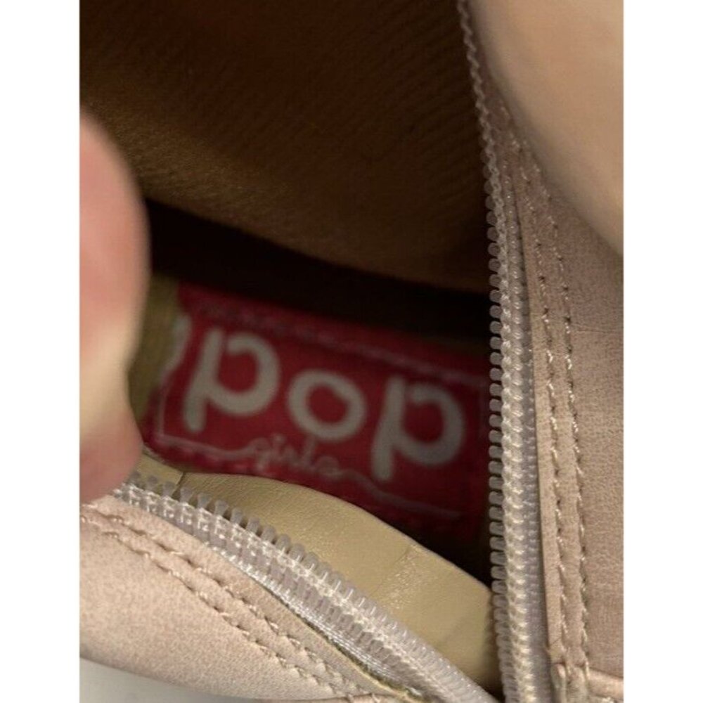 Pop Girls 5m‎ Welcome Block Heel Cowboy Boots Pink Blush Glitter Details Hearts - Picture 8 of 9